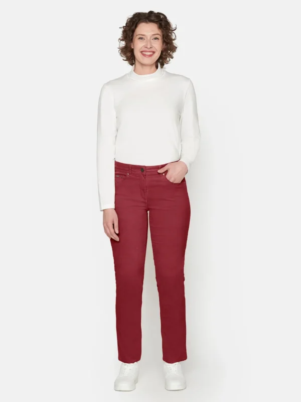 Brandtex Bukser & Jeans<Bukser Madelaine Lige Ben - Vine Red