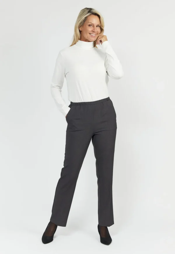 Brandtex Bukser & Jeans<Bukser Med Elastikbånd I Taljen - Sofie - Grey mel.