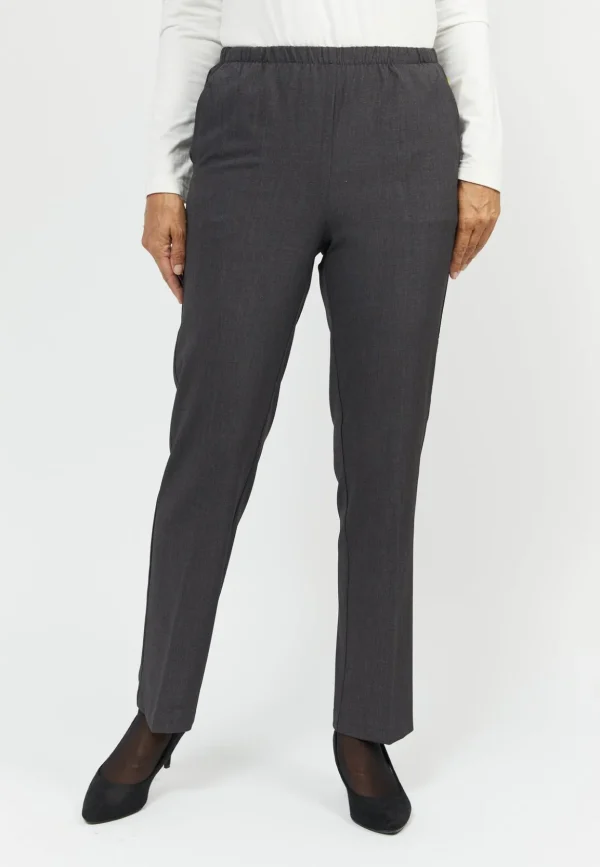 Brandtex Bukser & Jeans<Bukser Med Elastikbånd I Taljen - Sofie - Grey mel.
