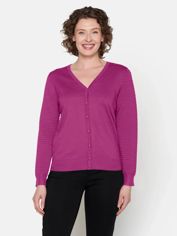 Brandtex Cardigans<Cardigan - Fuchsia Pink