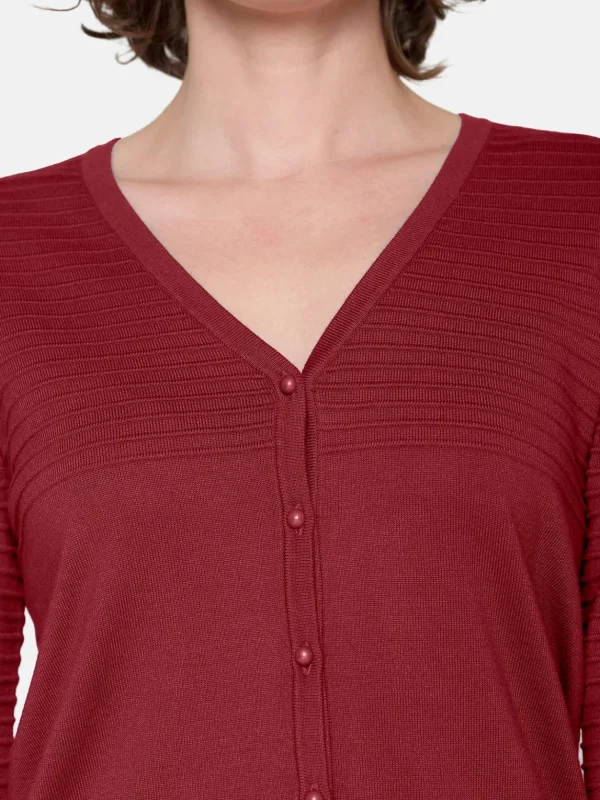 Brandtex Cardigans<Cardigan - Vine Red