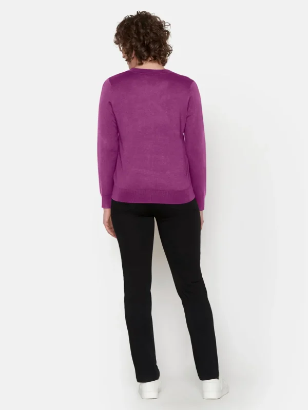 Brandtex Cardigans<Cardigan Med Lomme - Fuchsia Pink