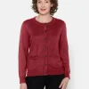 Brandtex Cardigans<Cardigan Med Lomme - Vine Red