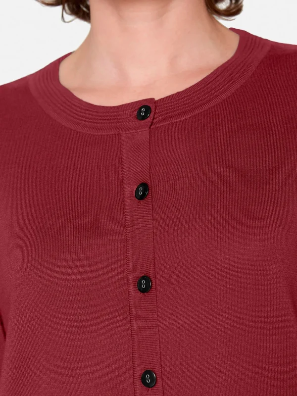 Brandtex Cardigans<Cardigan Med Lomme - Vine Red