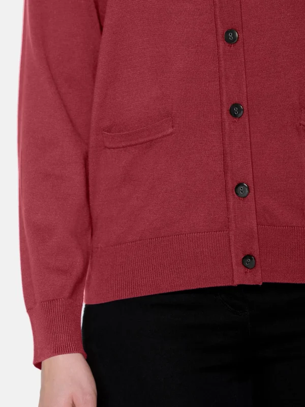 Brandtex Cardigans<Cardigan Med Lomme - Vine Red