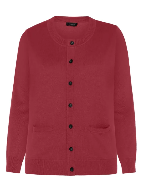 Brandtex Cardigans<Cardigan Med Lomme - Vine Red