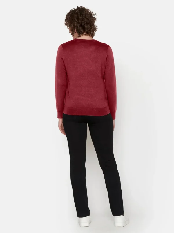 Brandtex Cardigans<Cardigan Med Lomme - Vine Red