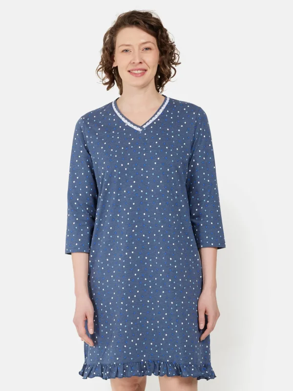 Brandtex Homewear<Natkjole - Cornflower Blue