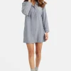Brandtex Homewear<Natkjole - Navy Blue