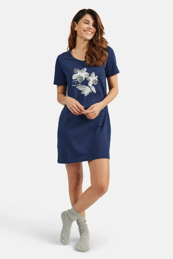 Brandtex Homewear<Natkjole - Navy Blue