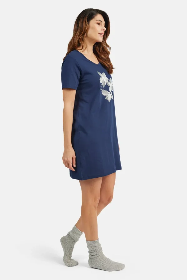 Brandtex Homewear<Natkjole - Navy Blue