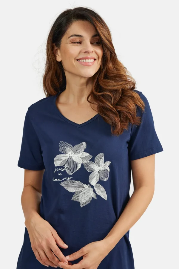 Brandtex Homewear<Natkjole - Navy Blue