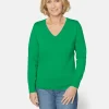 Brandtex Pullovers<Pullover Med V-hals - Bright Green