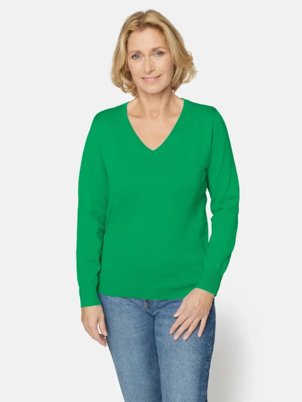 Brandtex Pullovers<Pullover Med V-hals - Bright Green