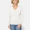 Brandtex Pullovers<Pullover Med V-hals - Off White