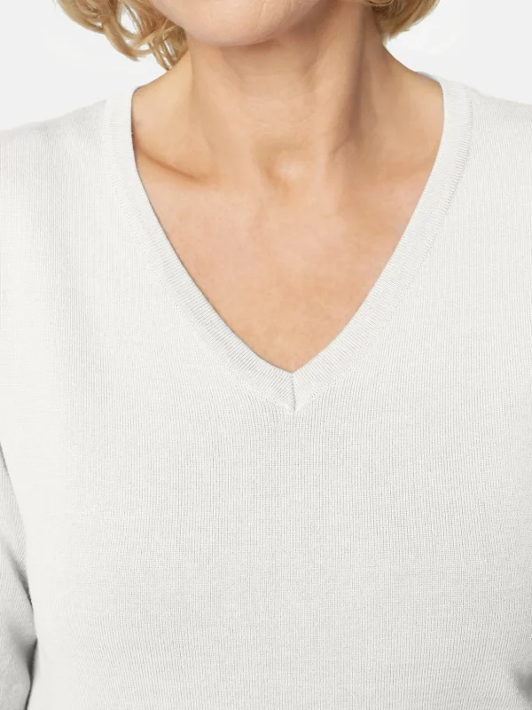 Brandtex Pullovers<Pullover Med V-hals - Off White