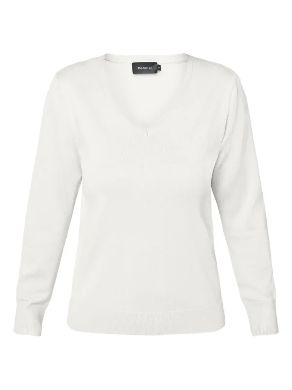 Brandtex Pullovers<Pullover Med V-hals - Off White