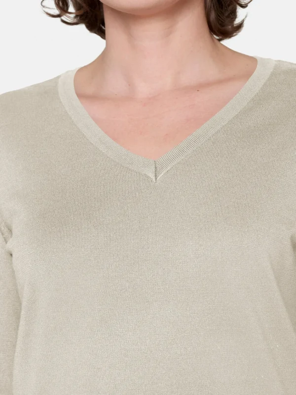 Brandtex Pullovers<Pullover Med V-hals - Rainy Day Melange