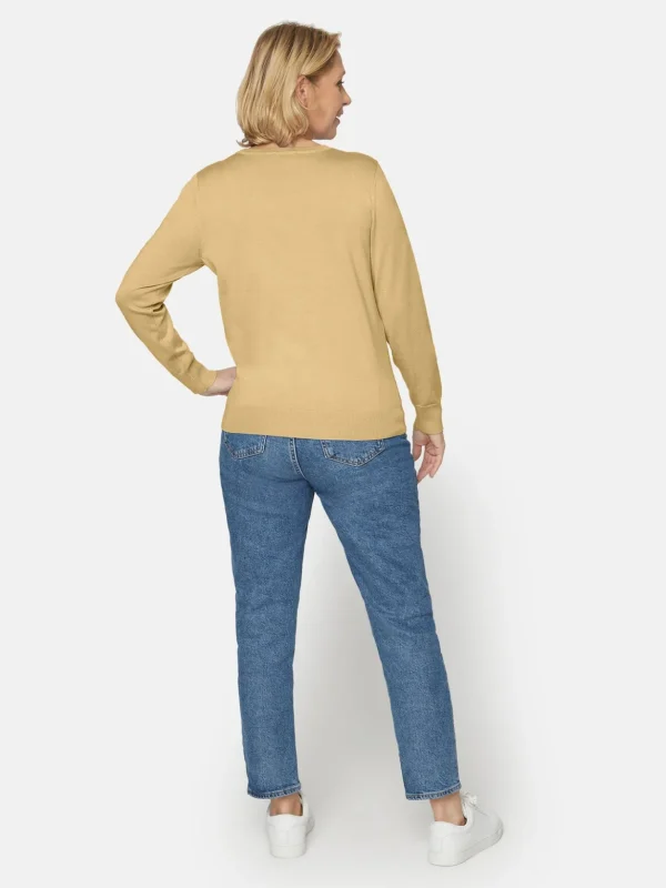 Brandtex Pullovers<Pullover Med V-hals - Sahara Sun
