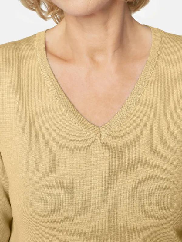 Brandtex Pullovers<Pullover Med V-hals - Sahara Sun