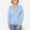 Brandtex Pullovers<Pullover Med V-hals - Serenity Blue