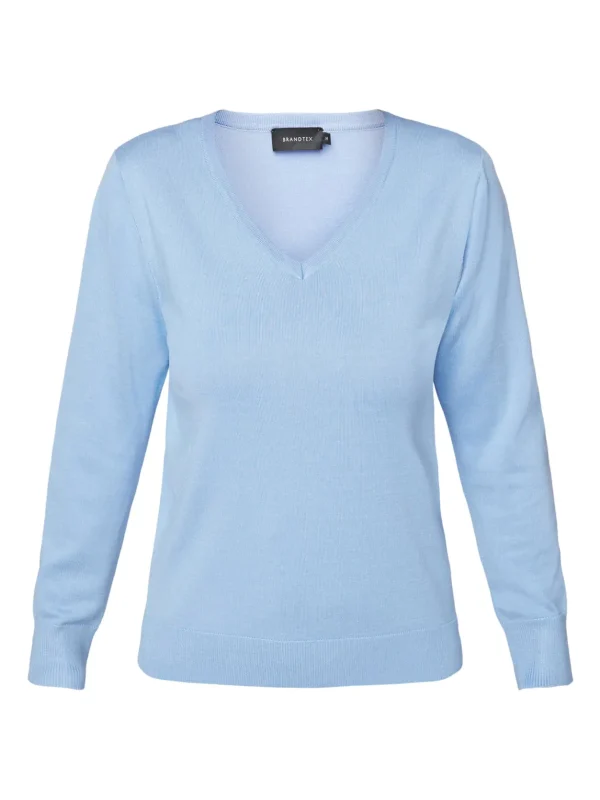 Brandtex Pullovers<Pullover Med V-hals - Serenity Blue