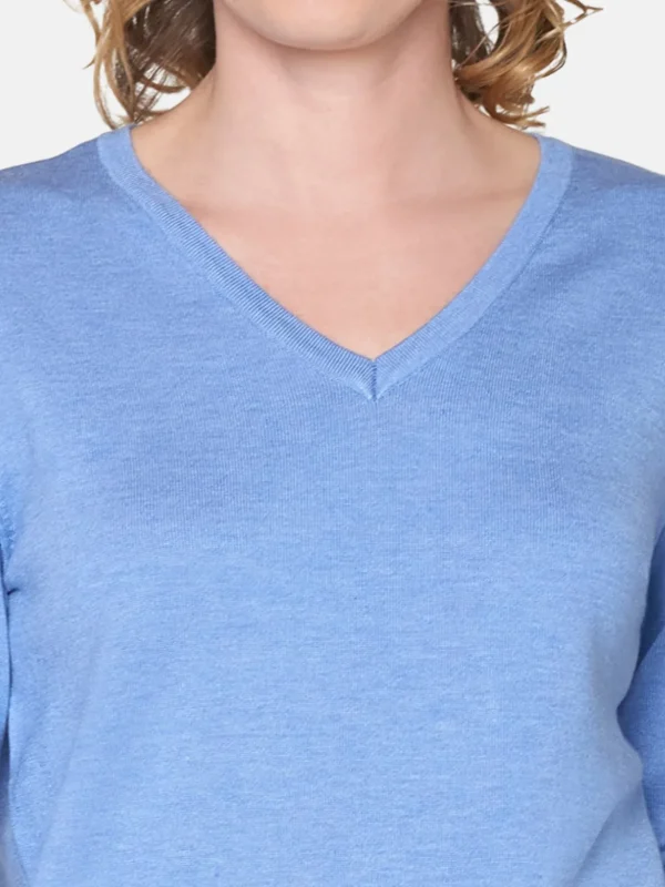 Brandtex Pullovers<Pullover Med V-hals - Sky  Blue