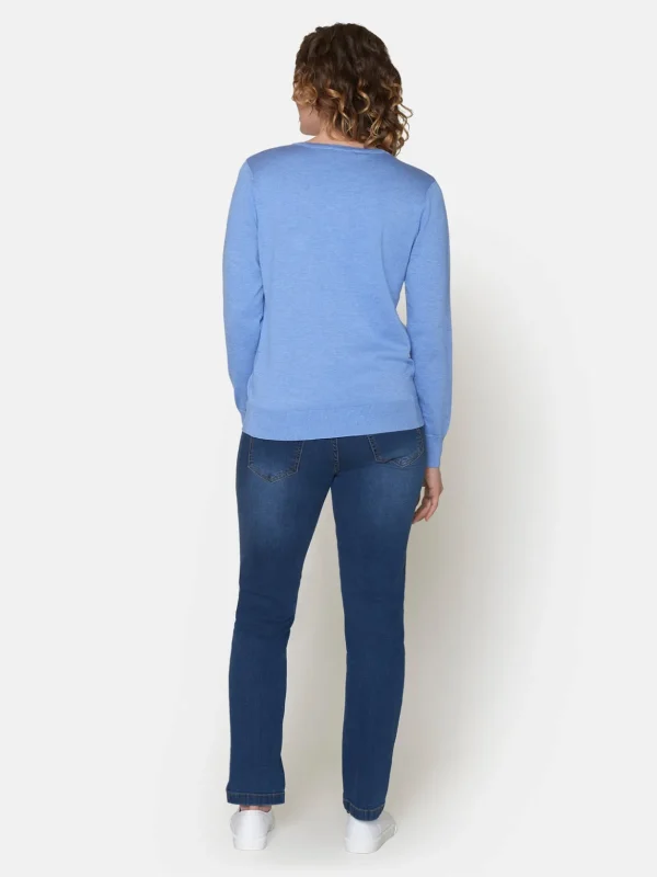 Brandtex Pullovers<Pullover Med V-hals - Sky  Blue