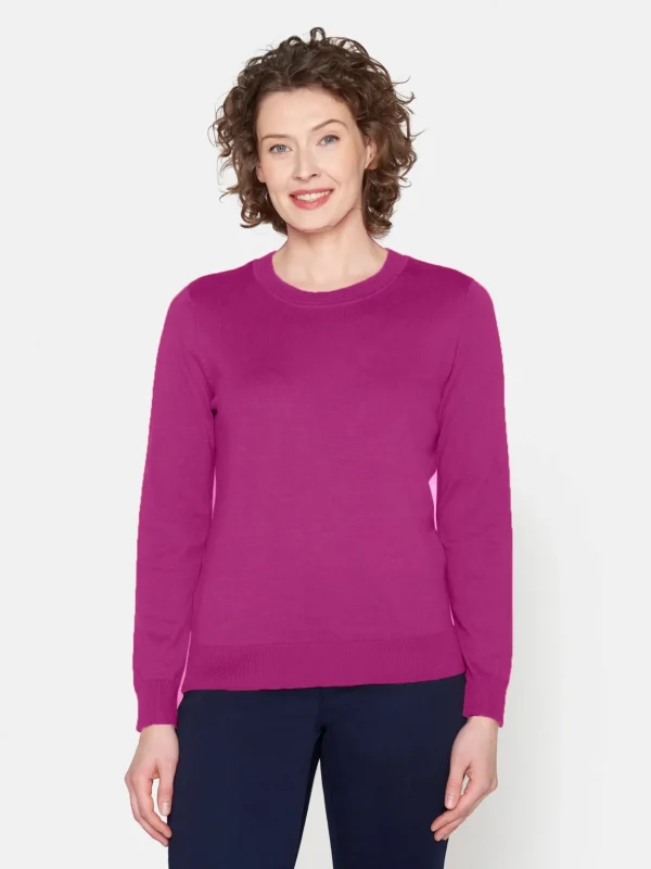 Brandtex Pullovers<Pullover O-hals - Fuchsia Pink