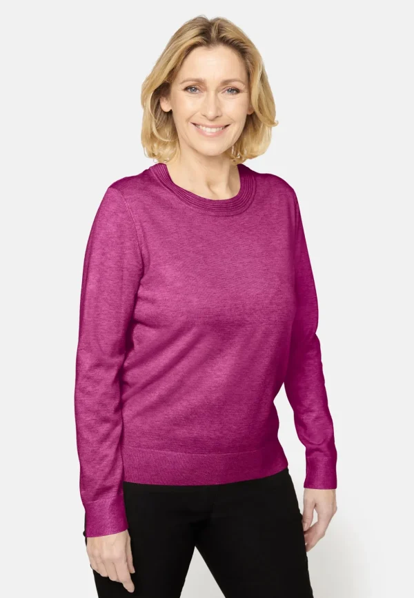 Brandtex Pullovers<Pullover O-hals - Fuchsia Red