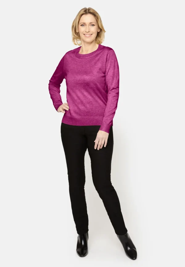 Brandtex Pullovers<Pullover O-hals - Fuchsia Red