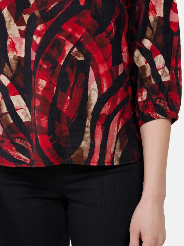 Brandtex Bluser & T-shirts<3/4 ærmet Bluse - Berry Red