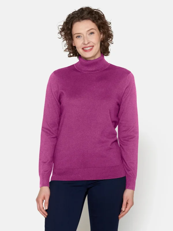 Brandtex Pullovers<Rullekrave Pullover - Fuchsia Pink