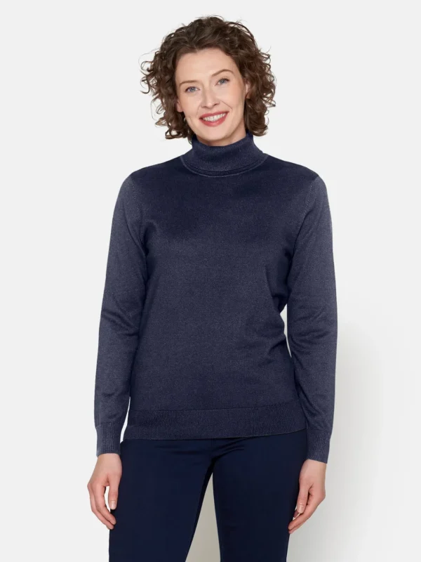 Brandtex Pullovers<Rullekrave Pullover - Midnight Blue