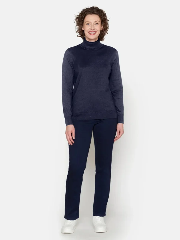 Brandtex Pullovers<Rullekrave Pullover - Midnight Blue